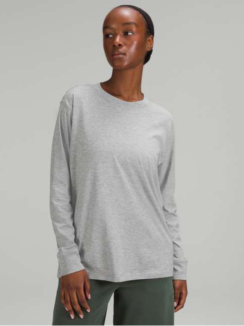 lululemon athletica Heather Gray Long-Sleeve Crewneck